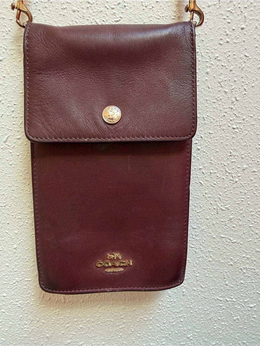 Coach Snap Phone Crossbody- Burgundy